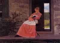 Homer, Winslow - Girl Reading on a Stone Porch